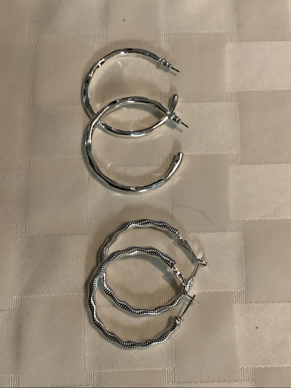 Avon Silver-Tone Hoop Earring Duo